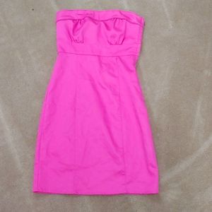 Hot pink strapless dress